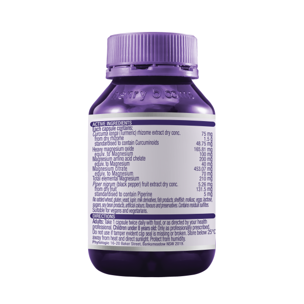 Henry Blooms Turmeric & Magnesium 60 Capsules.