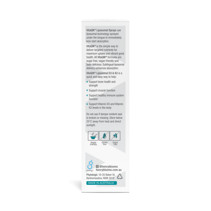 Henry Blooms VitaQIK Liposomal D3 & K2 Spray 50ml.