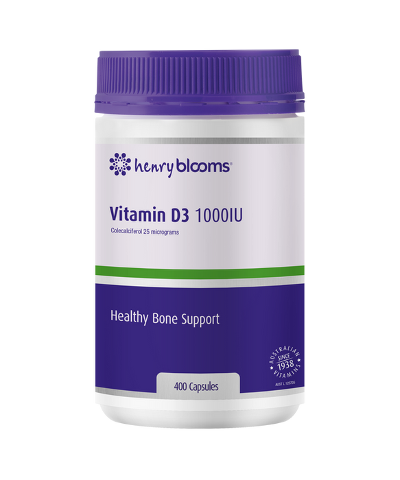Henry Blooms Vitamin D3 1000IU 400 Capsules.