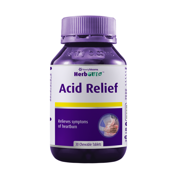 Henry Blooms HerbGUT+ Acid Relief 30 Chewable Tablets