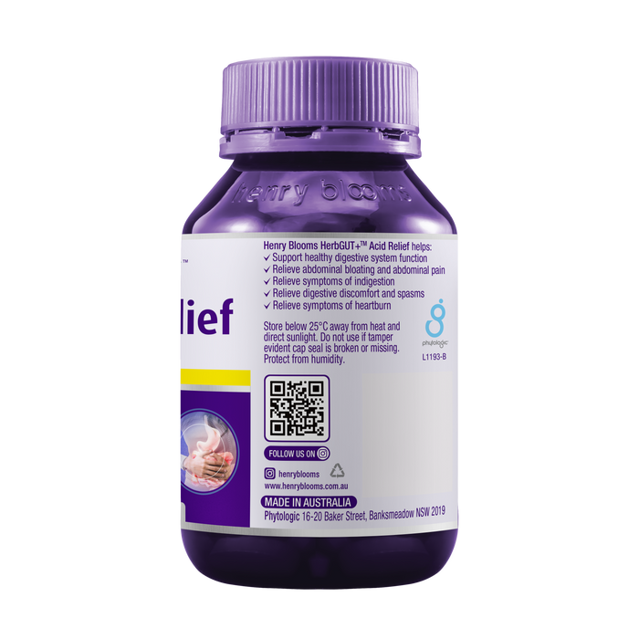 Henry Blooms HerbGUT+ Acid Relief 30 Chewable Tablets