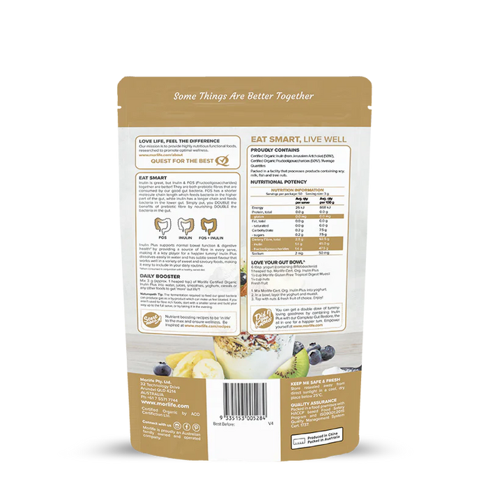 Morlife Inulin Plus Certified Organic Powder 150g