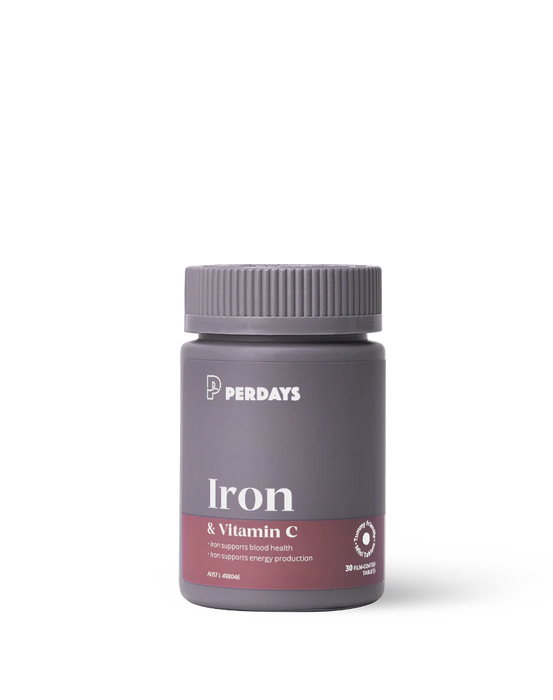 Perdays Iron And Vitamin C 30 Tablets.