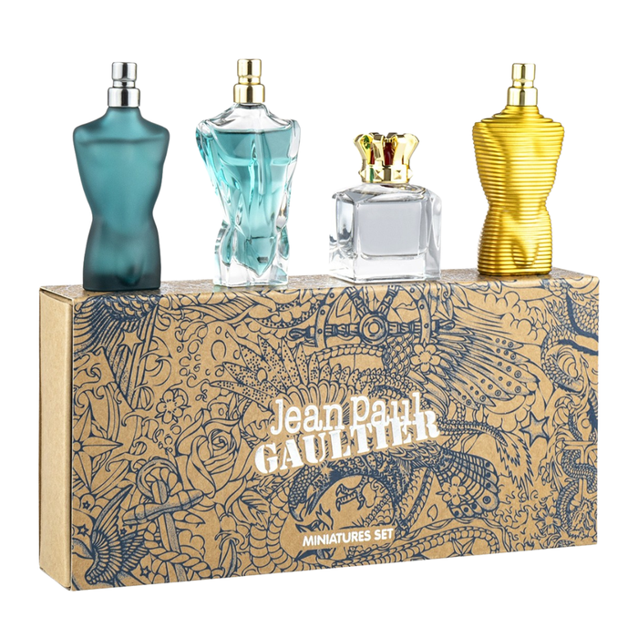 Jean Paul Gaultier 4 Piece Men's Mini Giftset Le Male EDT, Scandal EDT, Le Male Elixir, Beau EDT
