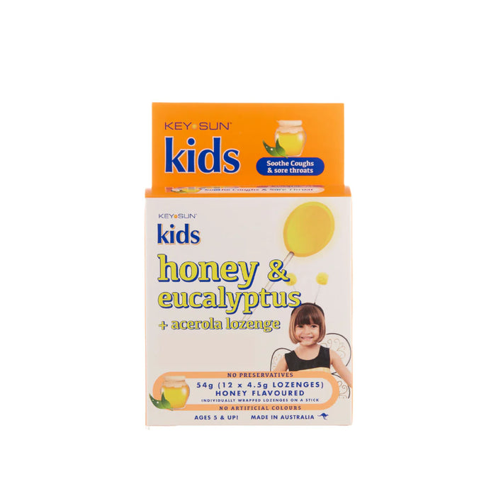 Key Sun Kids Honey, Eucalyptus + Acerola 12 Lozenges