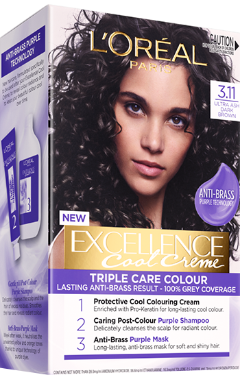 L'Oreal Excellence Cool 3.11 Ultra Ash Dark Brown.