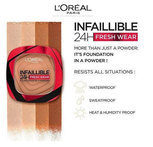 L'Oreal Infallible Fresh Wear Powder Compact 180 Rose Sand.