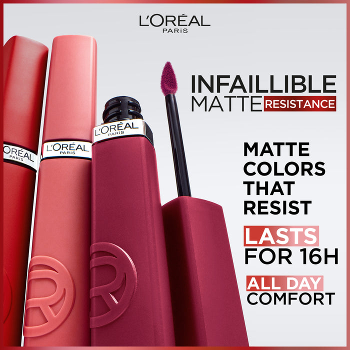 L'Oreal Infaillible Liquid Lipstick Le Matte Resistance 16h 200 Lipstick & Chill.