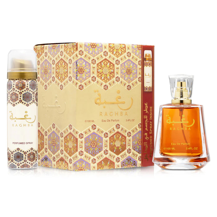 Lattafa Raghba Unisex EDP 100ml + Perfume Body Deodorant