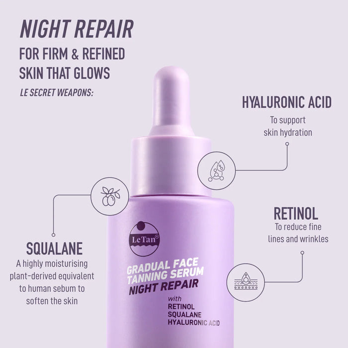 Le Tan Gradual Face Tanning Serum - Night Repair
