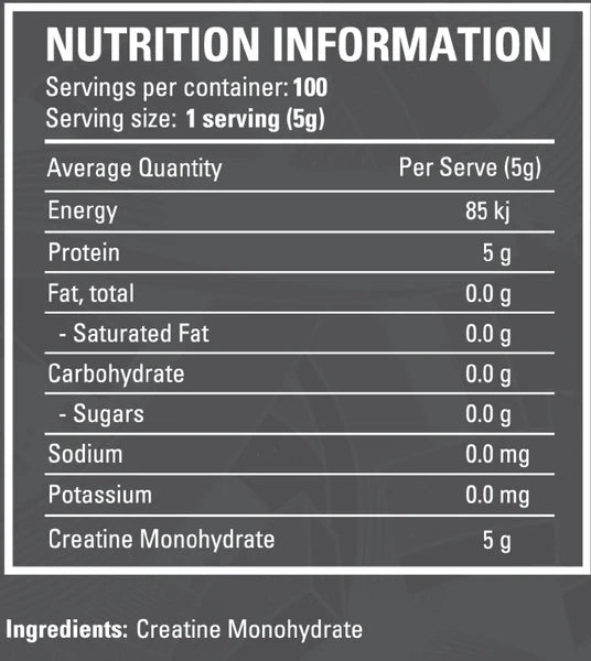Legit Creatine Monohydrate Unflavoured 200 Serves 1Kg