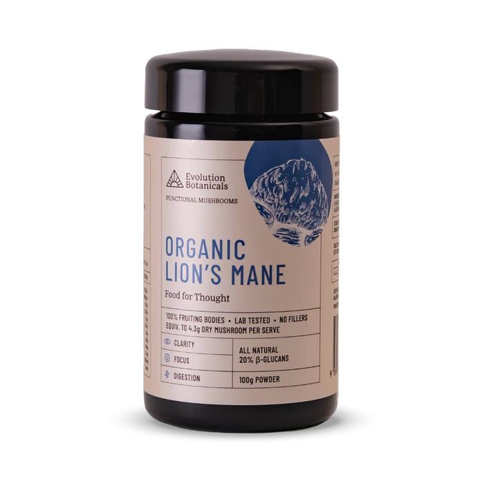Evolution Botanicals Organic Lions Mane 100g.