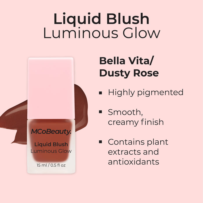 MCo Beauty Liquid Blush Luminous Glow Bella Vita/Dusty Rose