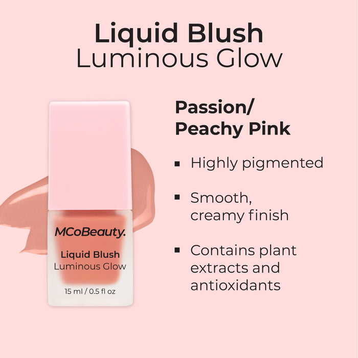 MCo Beauty Liquid Blush Luminous Glow Passion /Peachy Pink