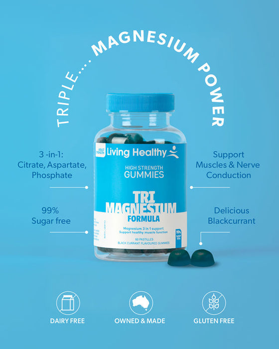 Living Healthy Gummies - Magnesium 3 in 1 Support