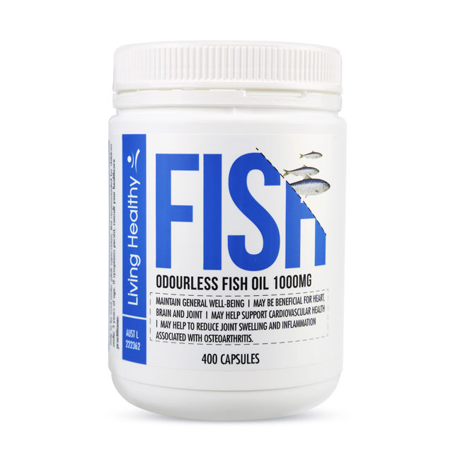 Living Healthy Odourless Fish Oil 1000mg 400 soft gel capsules