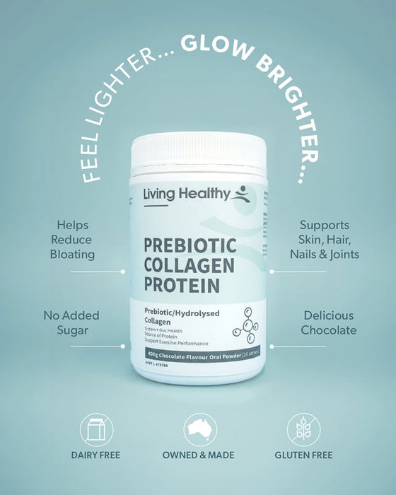 Living Healthy Pro-Fit Prebiotic Collagen Protein 400g powder
