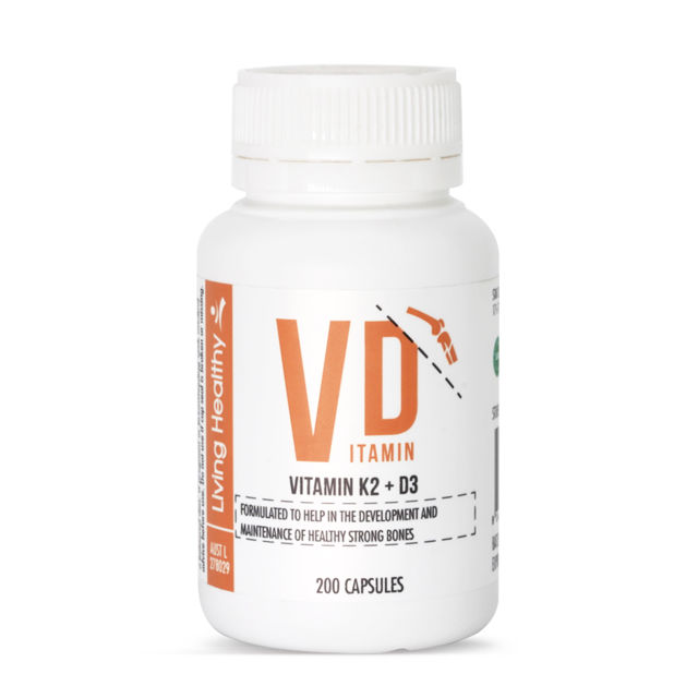 Living Healthy Vitamin D3 1000iu + K2 200 soft gel capsules