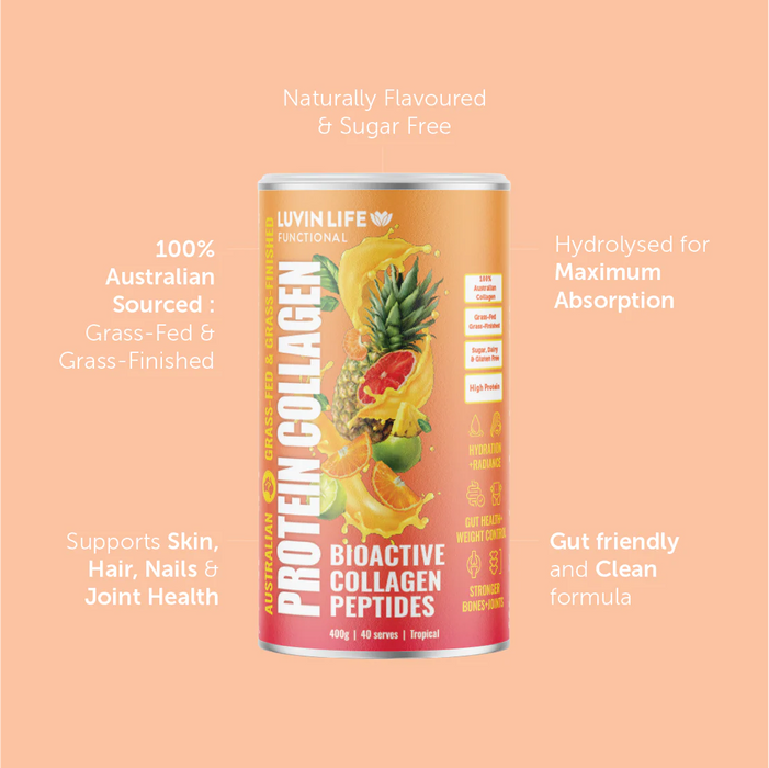 Luvin Life Australian Bioactive Collagen Peptides Tropical 400g