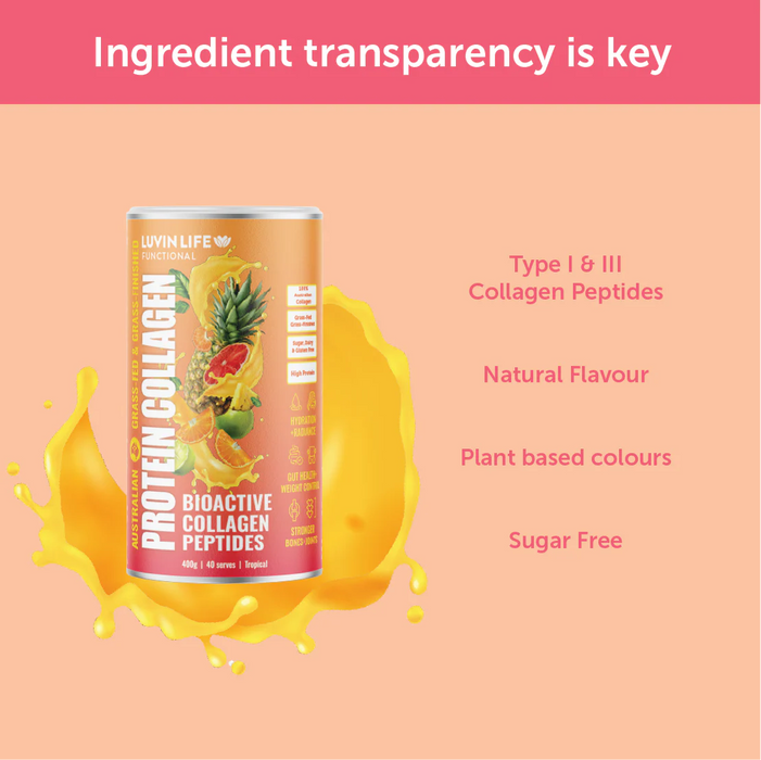 Luvin Life Australian Bioactive Collagen Peptides Tropical 400g