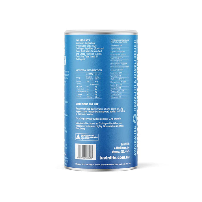 Luvin Life Australian Bioactive Collagen Peptides Unflavoured 400g
