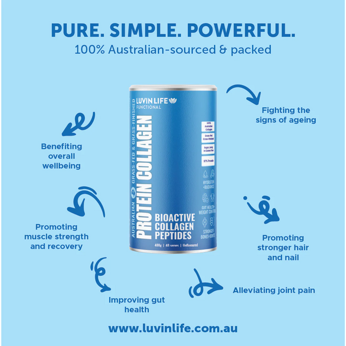 Luvin Life Australian Bioactive Collagen Peptides Unflavoured 400g