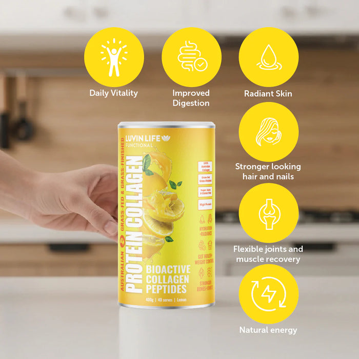 Luvin Life Australian Bioactive Collagen Peptides Zesty Lemon 400g