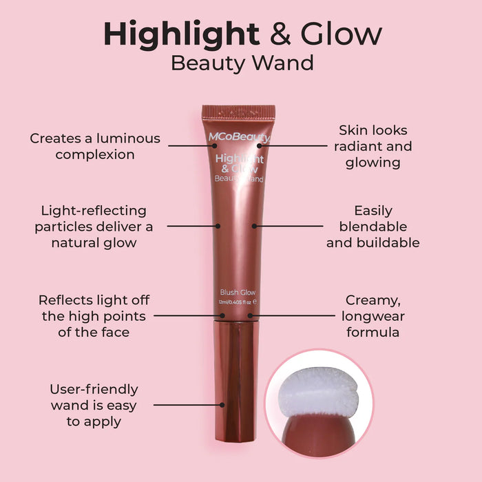 MCo Beauty Highlight & Glow Beauty Wand Blush Glow