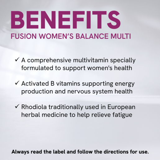 Fusion Women's Balance Multivitamin 60 Tablets.
