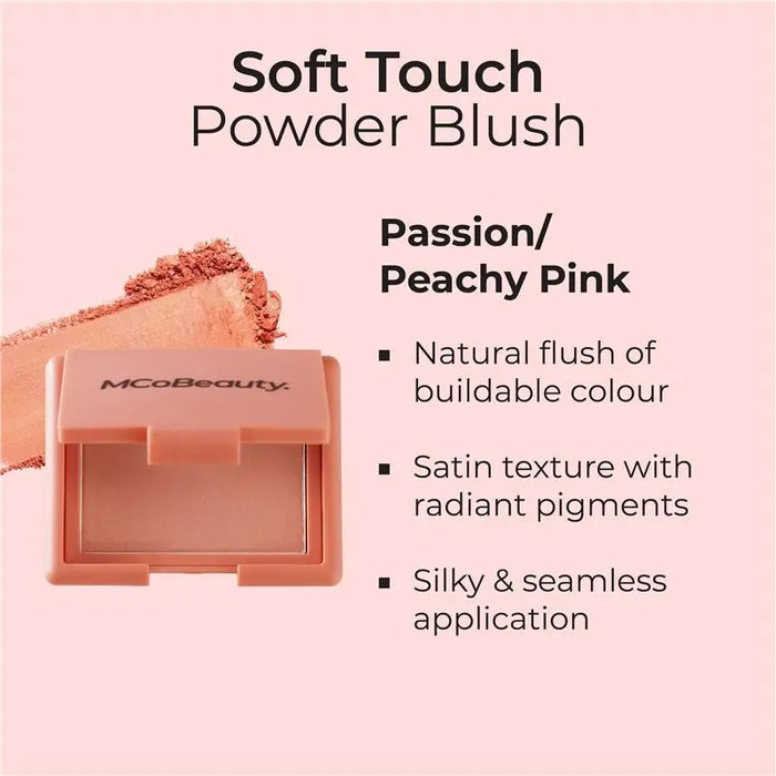 MCo Beauty Soft Touch Powder Blush Passion/Peachy Pink