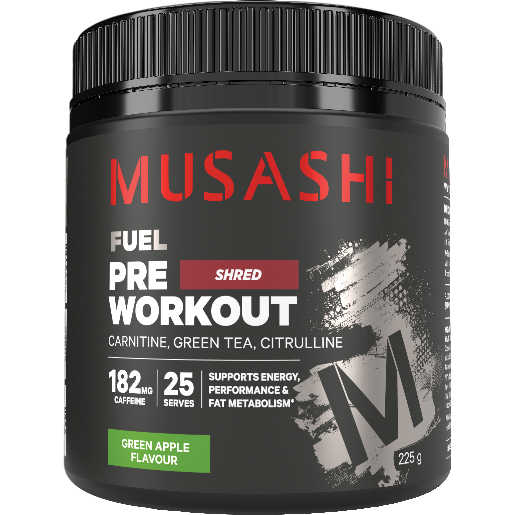 Musashi Pre Workout Shred Green Apple 225g
