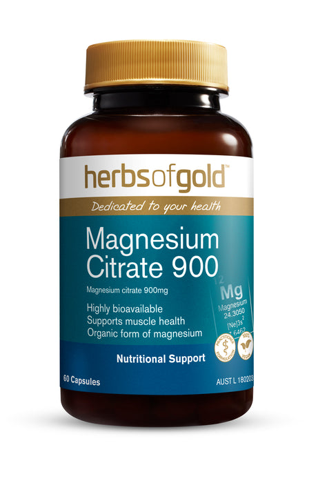 Herbs Of Gold Magnesium Citrate 900 60 Capsules