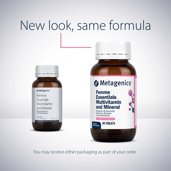 Metagenics Femme Essentials Multivitamin & Mineral 60 Tablets.