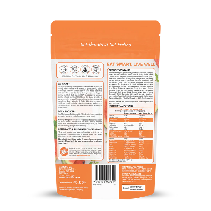 Morlife Complete Gut Restore  Berry Melon 200g