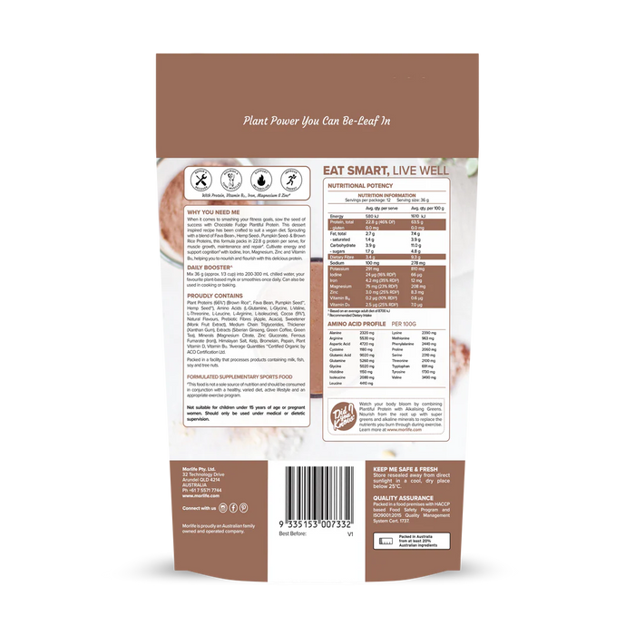 Morlife Plantiful Protein Choc Fudge 440g