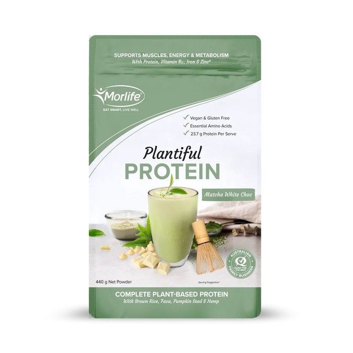 Morlife Plantiful Protein Matcha White Choc 440g