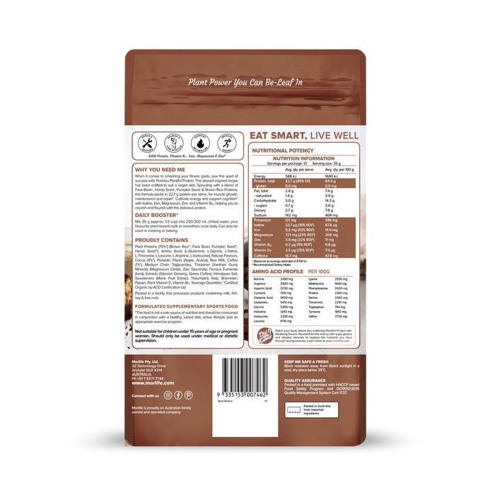 Morlife Plantiful Protein Tiramisu 440g