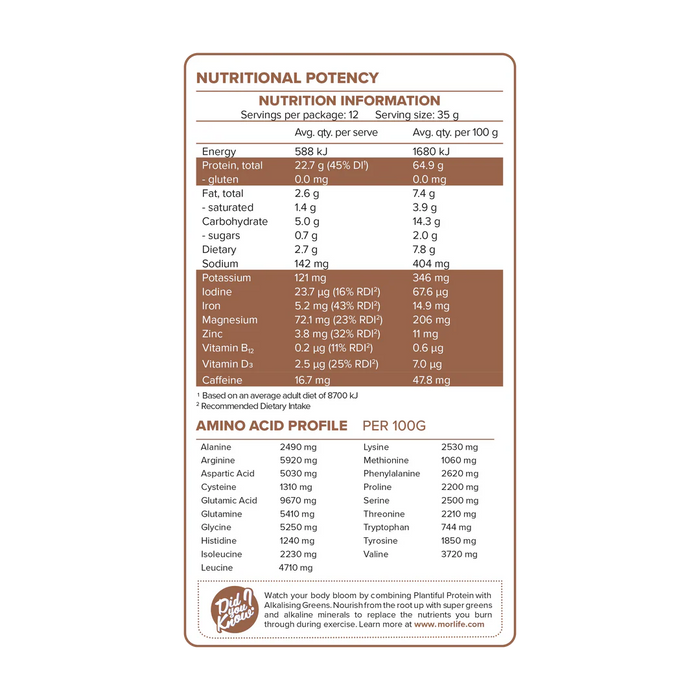 Morlife Plantiful Protein Tiramisu 440g