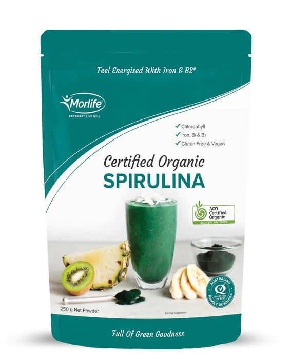 Morlife Spirulina Powder Certified Organic 250g