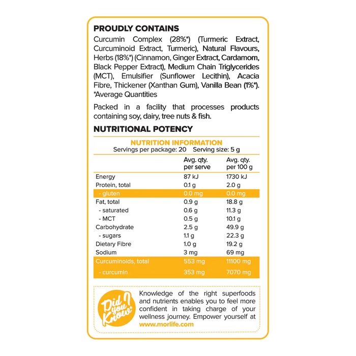 Morlife Turmeric Latte 100g