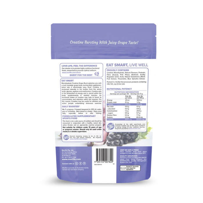 Morlife Creatine Grape Burst 250g
