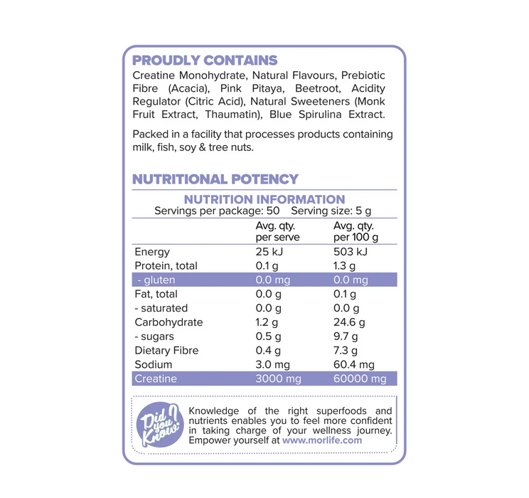 Morlife Creatine Grape Burst 250g