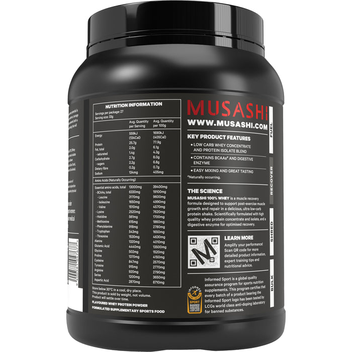Musashi 100% Whey Vanilla Milkshake 900g