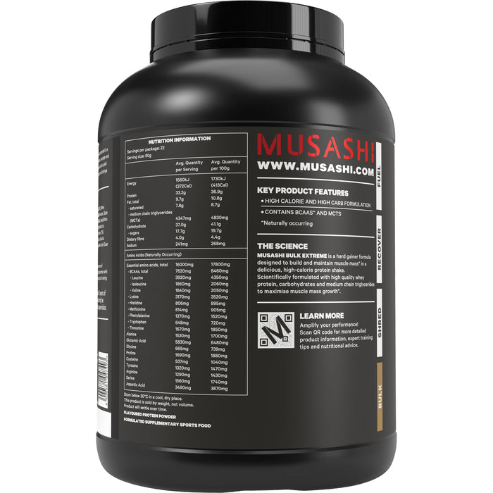 Musashi Bulk Extreme Protein Powder Chocolate Milkshake 2kg