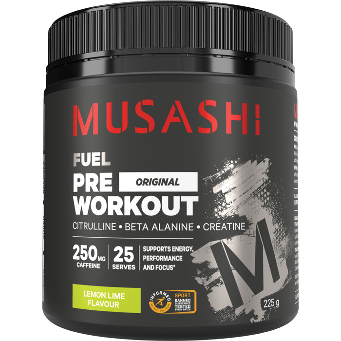 Musashi Pre Workout Amino Acid Lemon Lime 225g