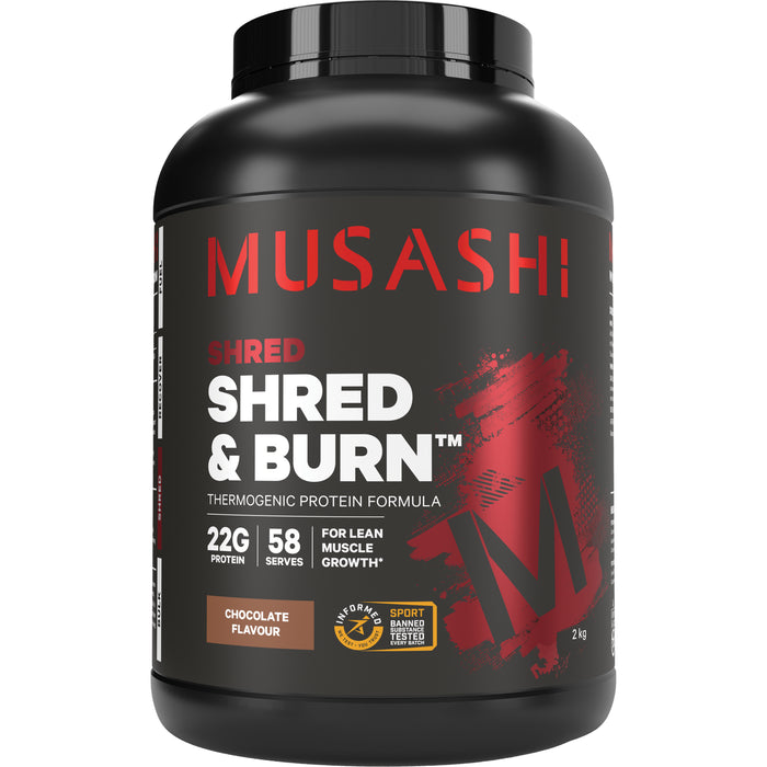 Musashi Shred & Burn Protein Powder Chocolate Milkshake 2kg