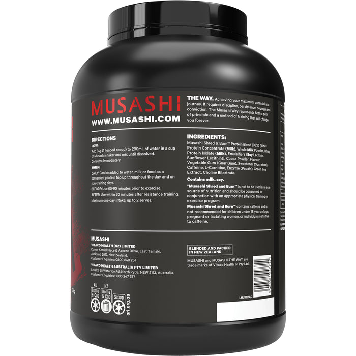 Musashi Shred & Burn Protein Powder Chocolate Milkshake 2kg