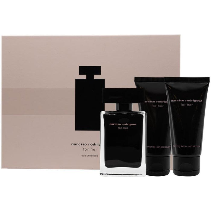 Narciso Rodriguez For Her Trio Gift Set: 50ml EDT + Lotion + Shower Gel