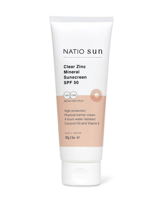 Natio Clear Zinc Mineral Sunscreen SPF50+ 100g.