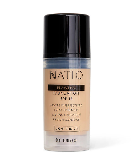 Natio Flawless Foundation SPF 15 Light Medium.